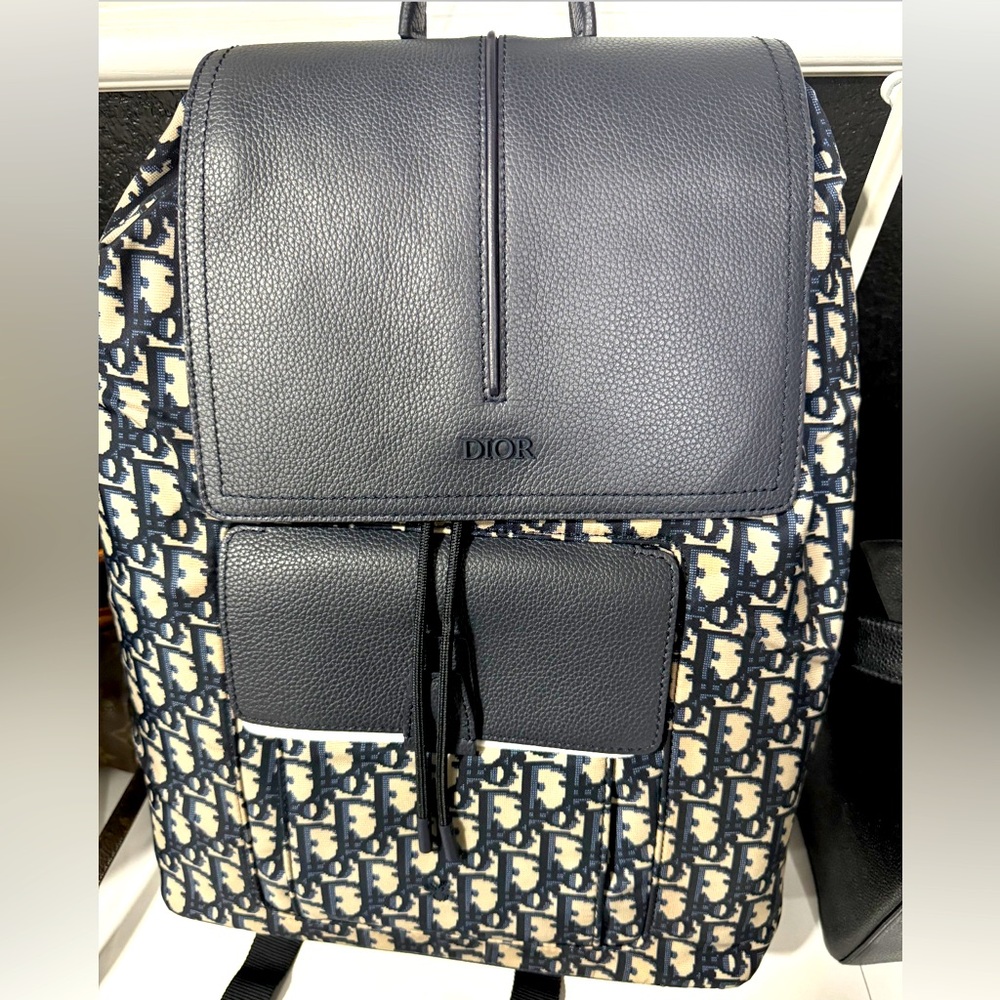 Auth Dior Oblique Large Backpack